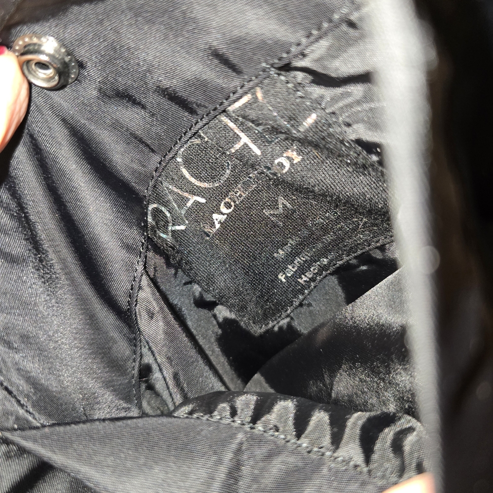 Rachel Black Quilted Outerwear Reversible‎ Vest Zip Close Medium Fall Spring - Picture 5 of 8